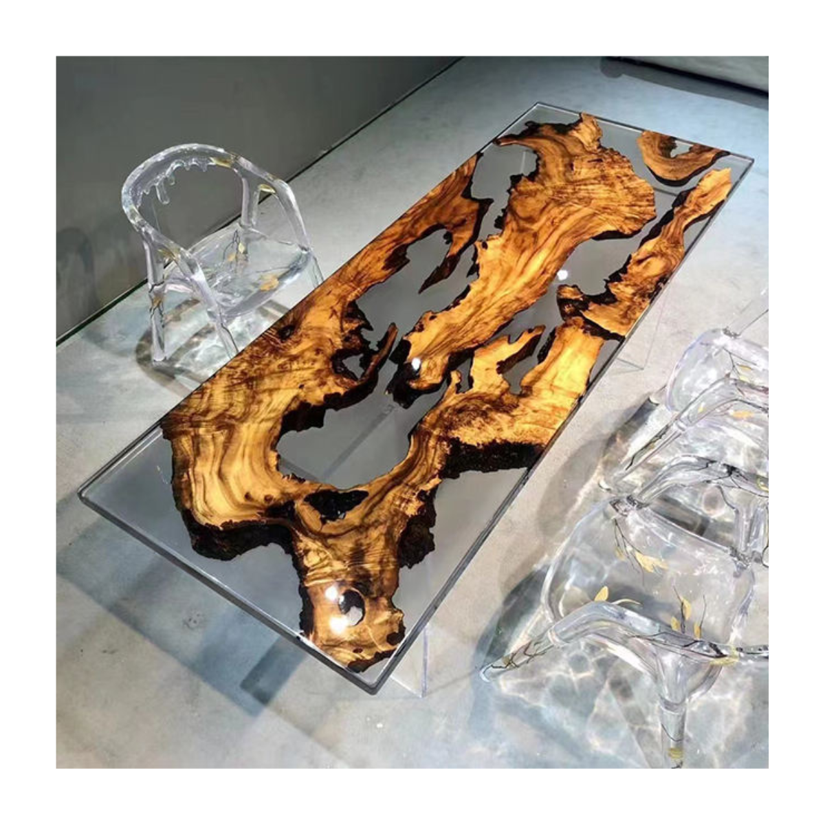 Wooden Slab Resin Table